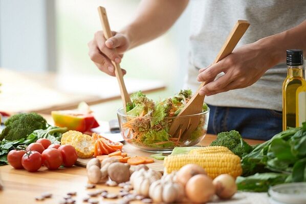 het koken van groentesalade voor prostatitis